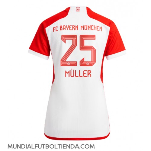Camiseta Bayern Munich Thomas Muller #25 Primera Equipación Replica 2023-24 para mujer mangas cortas